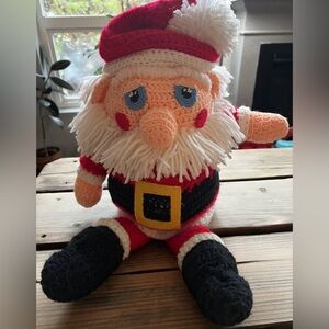 Santa Holiday Handmade 19” Crochet Plush Stuffed Christmas Present Gift